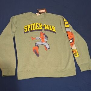 Marvel Spider-Man Olive Crewneck Sweater